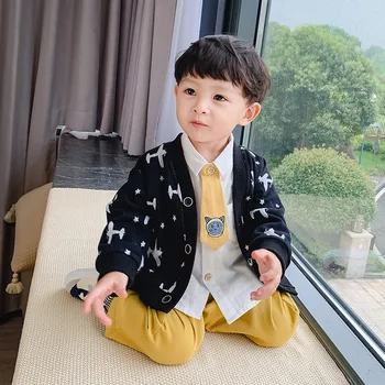 

Boys Clothing Sets New Autumn Boys Clothes Print Sweatshirt Pants 3Pcs Suit Casual Kids Clothing Sets for 1-5 Years