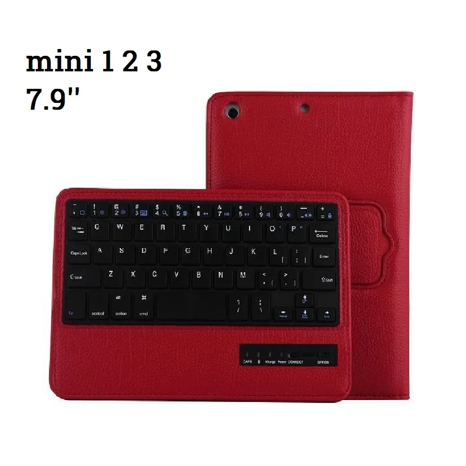 Магнитный чехол для iPad mini 5 mini 4 3 2 чехол с клавиатурой PU кожаный 7,9 ''для iPad mini 2 3 4 mini 5 раскладная клавиатура - Цвет: mini 1 2 3 Red