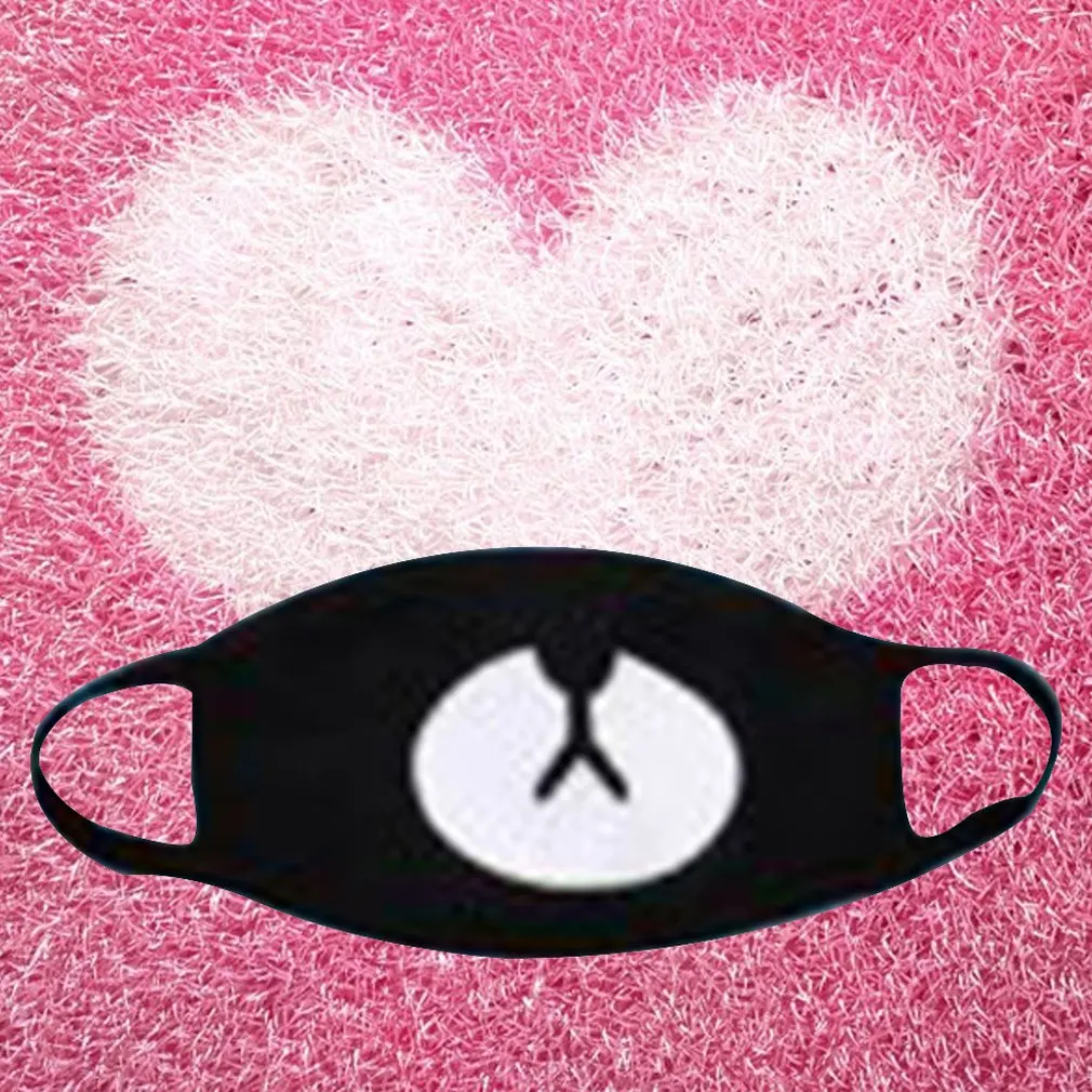 1PC Cotton Dustproof Mouth Face Mask Unisex Korean Style Kpop Black Bear Cycling Anti-Dust Cotton Facial Protective Cover Masks