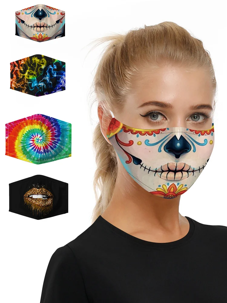 

Reusable mask with M2.5 Filter plague doctor mask respirator mask print 3D masks Windproof Mouth-muffle