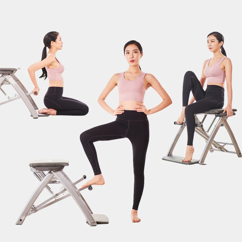 Pilates Chairs Yoga Chair/Inverted Stool Multifunctional Yoga Chair Inverted Auxiliary Chair Household Inverted Device Inverted Machine Fitness Equipment Foldable Strong Gravity Color : Black 