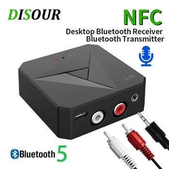 

NFC Bluetooth 5.0 Audio Receiver Transmitter Stereo 3.5mm AUX RCA Jack Wireless Adapter Dongle With Mic For Car TV PC Speakers