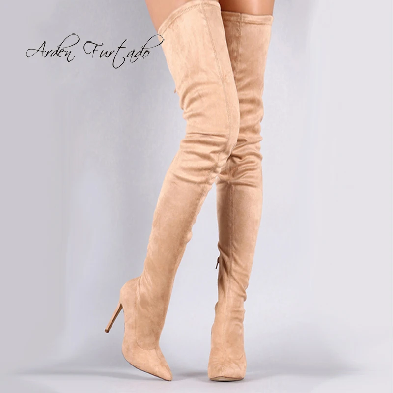 

Arden Furtado Fashion Women's Shoes Pointed Toe Stilettos Heels Zipper Sexy Elegant Ladies over the knee Elegant stretch Boots