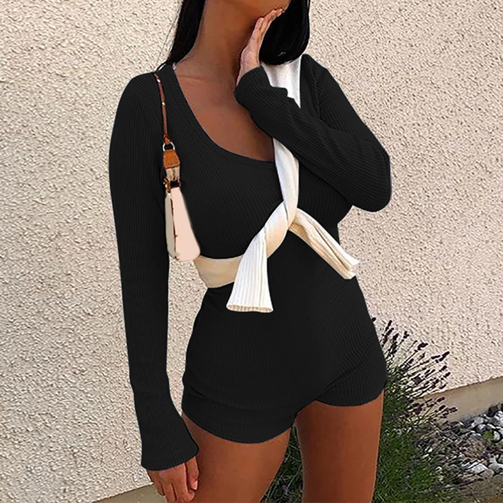 Sexy Ladies Slim Pants with Buttoned Hood Women Bodysuits Skinny Hoodie Elastic Bodysuit Tight Overalls Nightclub 2020 Fashion