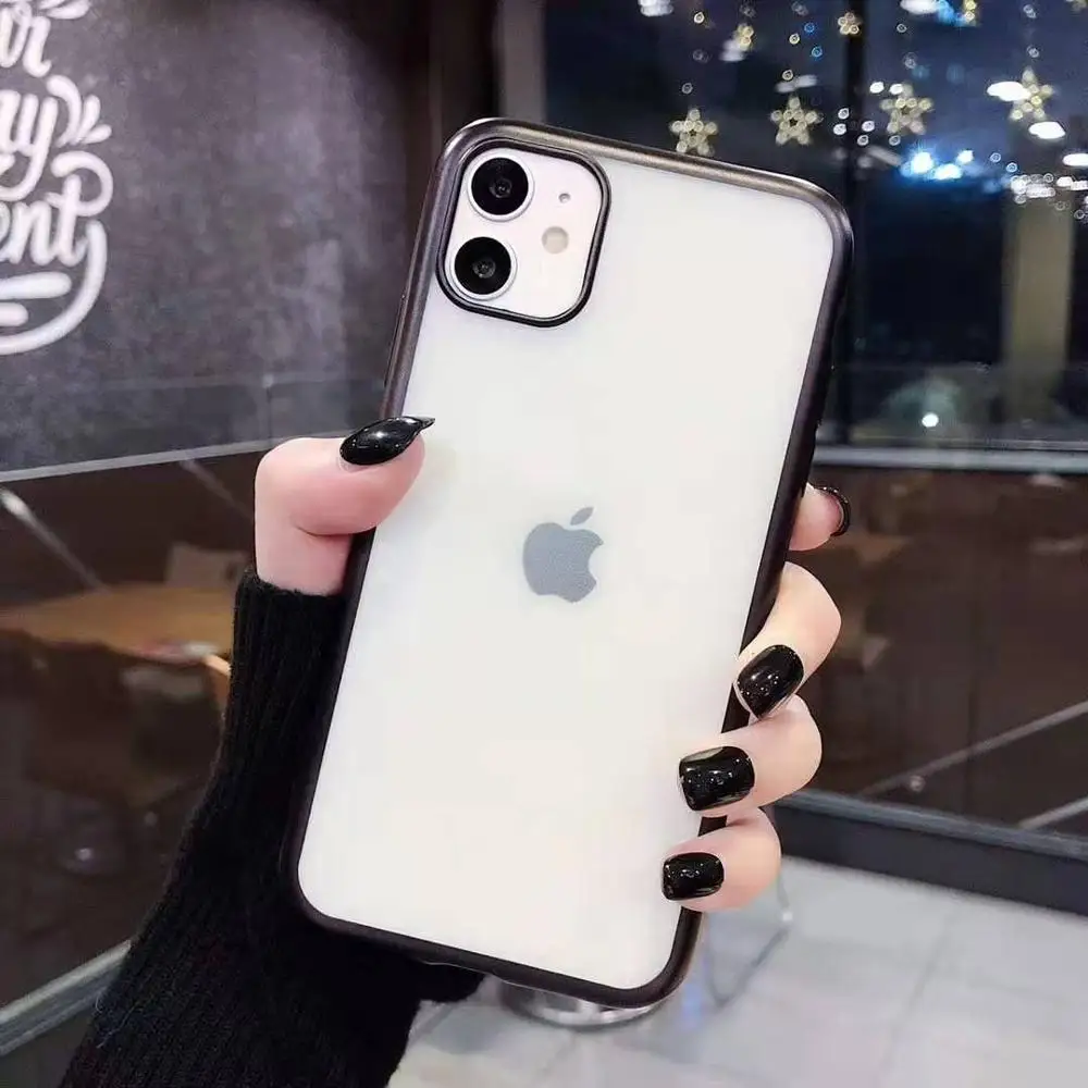 Чехол для телефона с покрытием для iphone 11 Pro X XR XS Max 7 8 Plus, держатель на кнопке, ударопрочный матовый чехол на заднюю панель из ТПУ, мягкий чехол для iphone 11