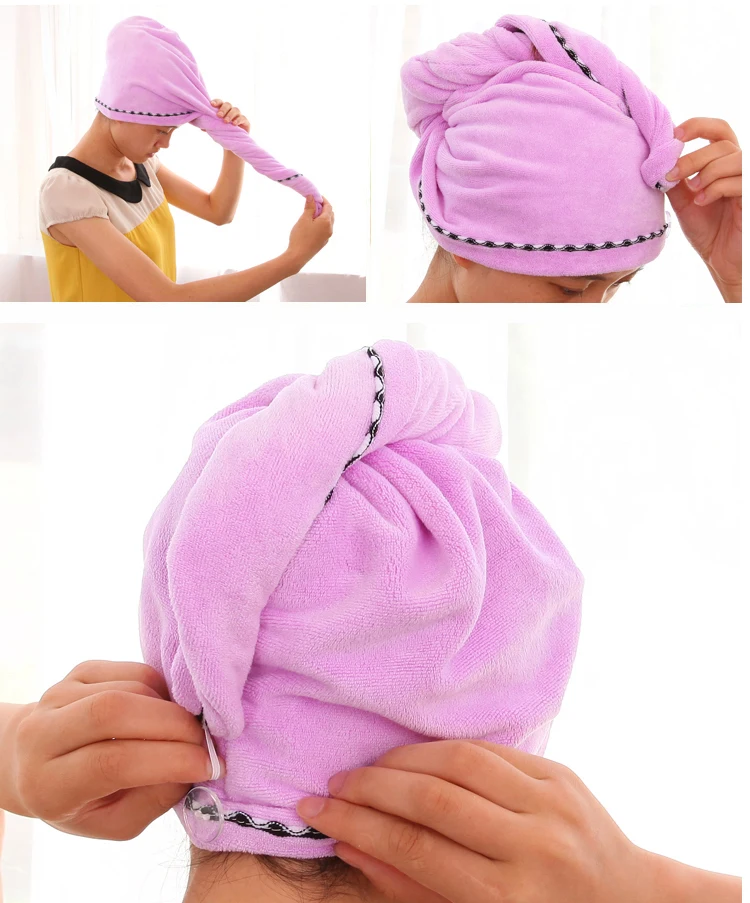 Новое быстросохнущее полотенце для волос Толстая Абсорбирующая шапочка для душа быстрая 5 цветов полотенце из микрофибры быстросохнущая Волшебная сушка для волос шапка