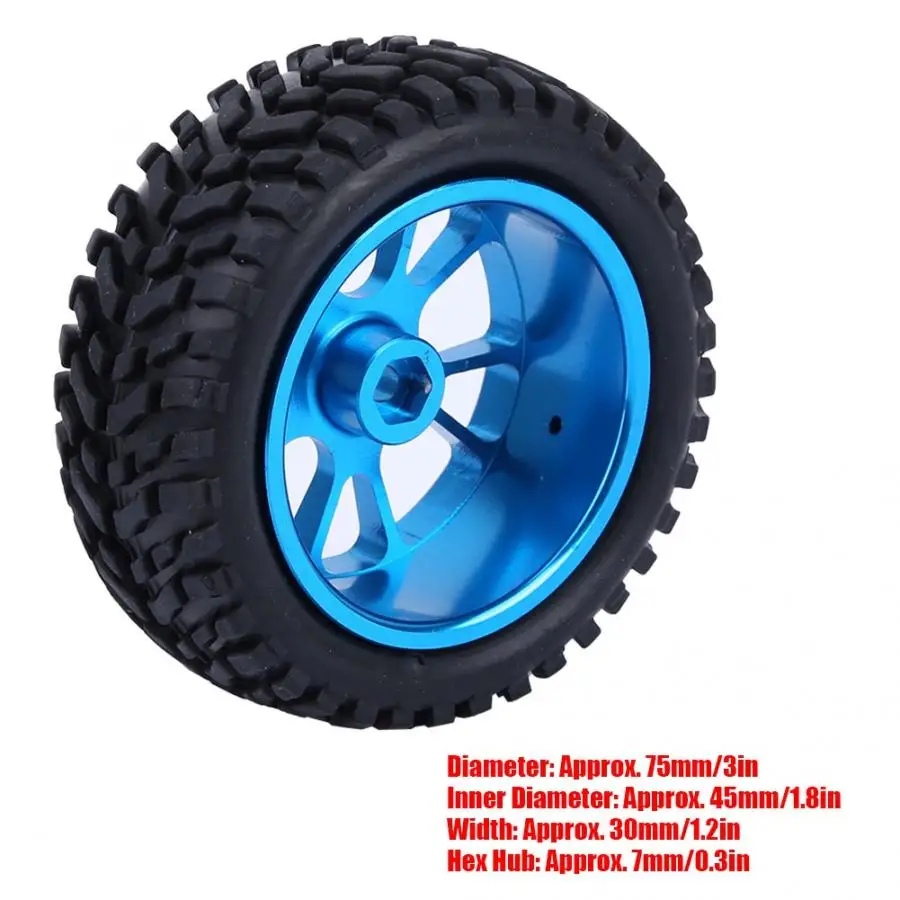 4 шт./компл. 75 мм RC колесо сплава синяя гоночная Шина радиоуправляемая принадлежность для WL 1/18 A959 A979 A969 гоночные автомобильные запчасти обод для ступицы колеса