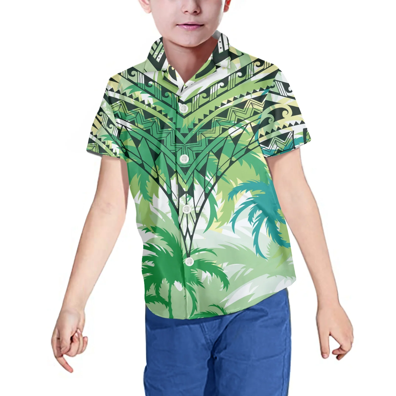 

Hycool Children Clothes Polynesian Tribal Hawaii Flower Print Short Sleeve Hawaii Boy Child Shirt Casual Tops Cheap Wholesale