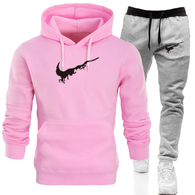 

New Hot Sale Tracksuit Fashion Men/Women Hoodies Sportswear Two Piece Sets Cotton Fleece Thick Hoodie+pants Sporting Suit Male