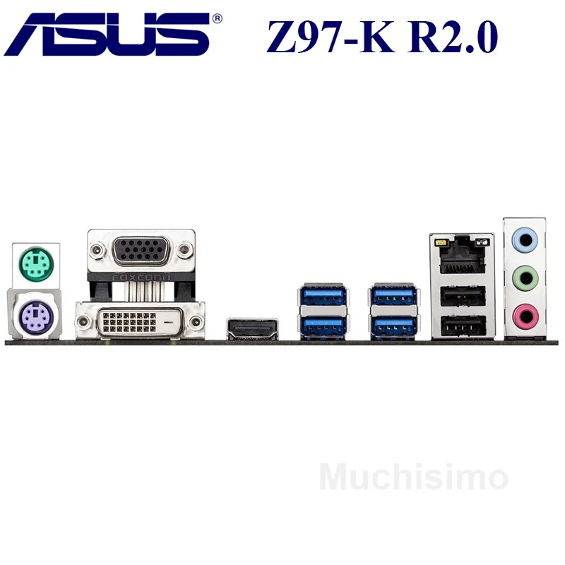 ASUS Z97-K R2.0 оригинальная материнская плата доски LGA 1150 DDR3 i7 i5 i3 Процессор 32G SATA3 USB2.0 UBS3.0 Z97 б/у рабочего Материнская плата