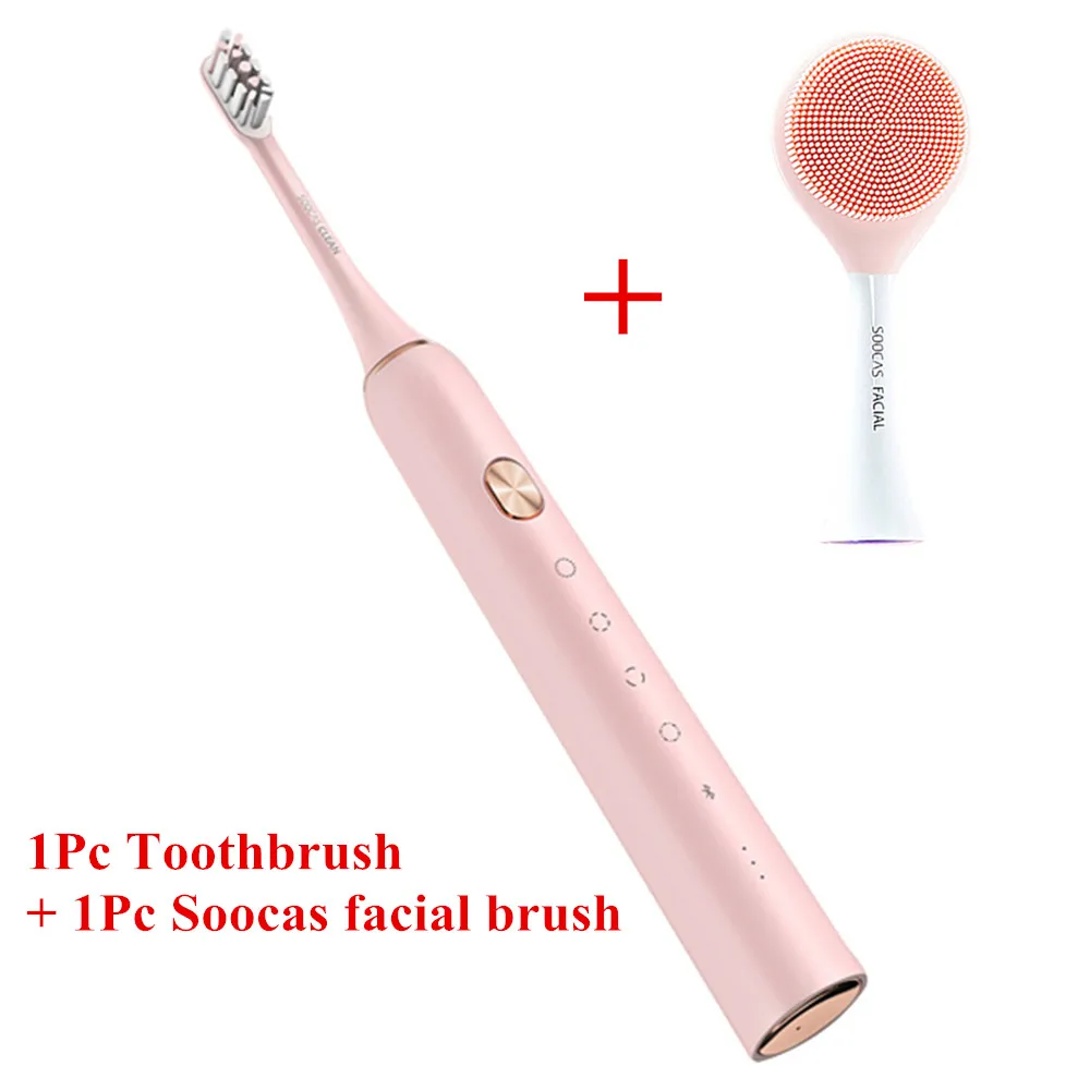 Pink and pink 11 SOOCAS щетка для чистки лица головка для SOOCAS X1/X3/X5 электрическая зубная щетка очиститель Лица Массажная щетка для женщин - Цвет: Pink and pink