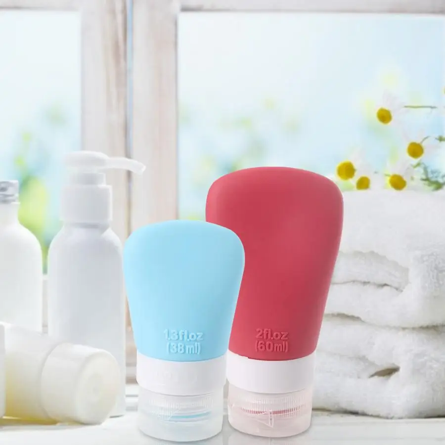 3Pcs/Set Portable Mini Silicone Liquid Bottle Shampoo Bottle Container Travel Set Dispenser for Bathroom