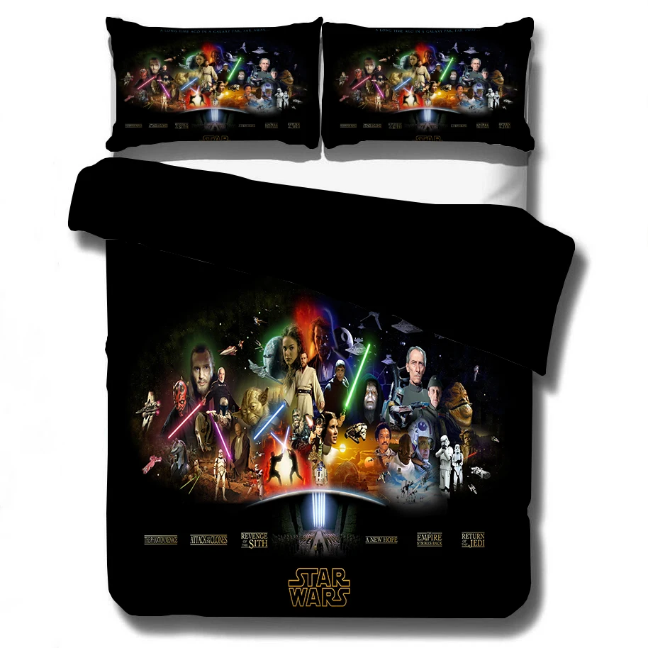 

Star Wars 3D Bedding Set Print Duvet cover Twin full queen king Real lifelike bed sets Good quality pillowcase 3pcs