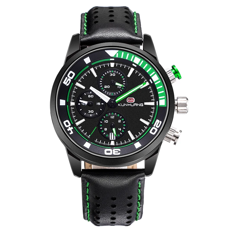 

KUNHUANG Multifunctional waterproof quartz watch premium gift box
