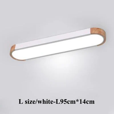 L size white Lustra lampa скандинавские деревянные Rectange Dimmable потолочные светильники для гостиной Многоцветный Сплав светодиодный потолочный светильник для спальни - Цвет корпуса: L size white