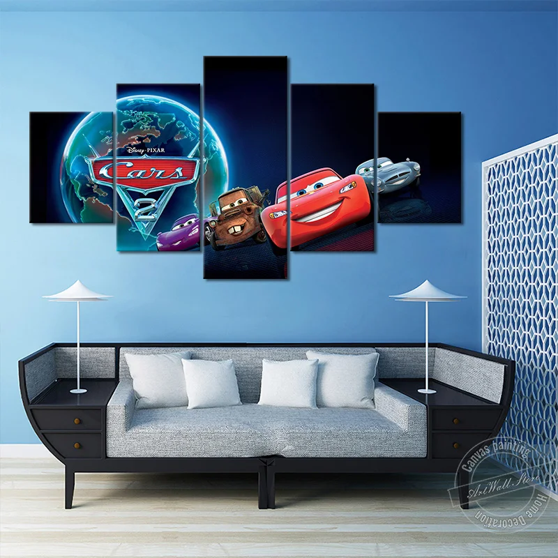 

No Frame Cars Cartoon Painting Canvas Art Wall Pictures for Living Room and Children Room Decor HD Movie Poster Birthday Gifts
