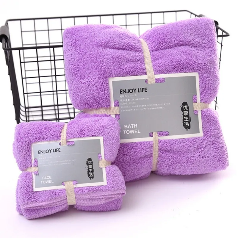 light purple Коралловое бархатное Большое банное полотенце с полотенцем мягкое Впитывающее банное из микроволокна полотенце домашний текстиль банное полотенце - Цвет: light purple