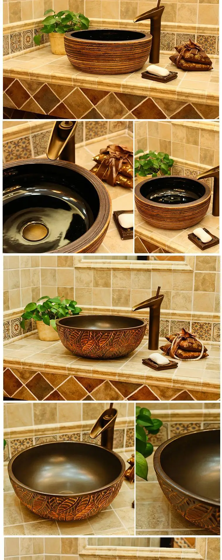 Bagno Lavandino Vanity Lavatory Mano Para Lavatorio Bowl De Lavabo Fregadero Black Bassin Cuba Basin Pia Banheiro Bathroom Sink