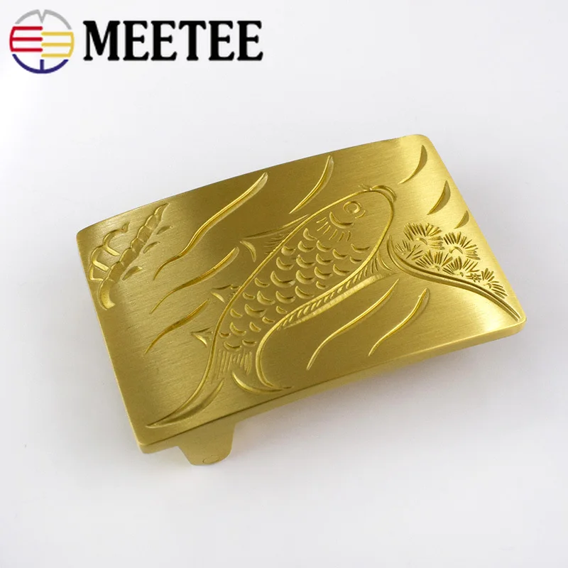 Meetee 39mm Pure Copper Brass Men's Belt Buckles Decoration Buckle DIY LeatherCraft High-grade Jeans Accessory for 37-38mm Belts | Дом и
