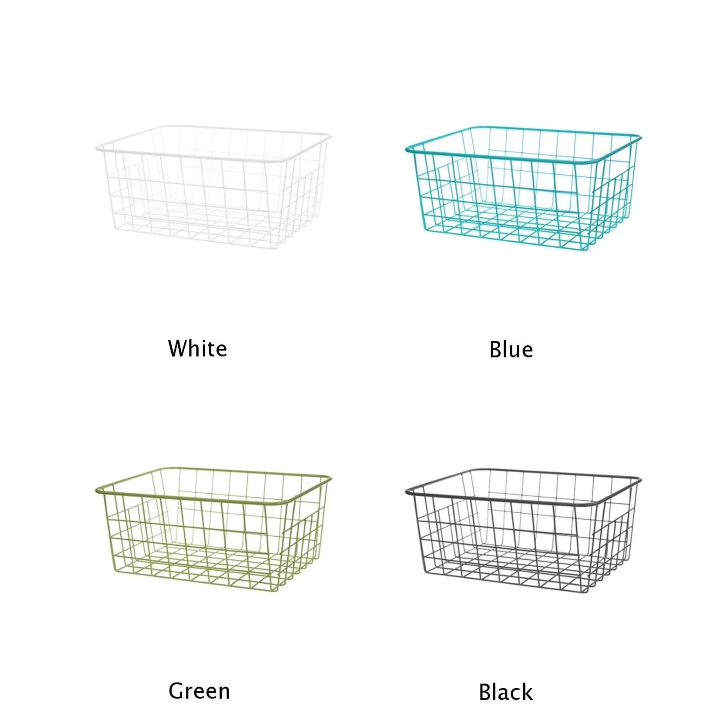 Made Of High Quality Material Household Metal Grid Waterproof Groceries Book Fruit Storage Basket Drill Free