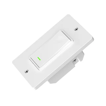 

15A 1800W Smart Physical Switch Wifi Wireless Mechanical Switch Panel Home LED Light Wall Switch Compatible with Alexa (White)
