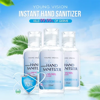 

55ml Travel Portable Hangable Hand Sanitizer Gel Alcohol Based Hand Wash Gel Quick-drying Water-free Antibacterial Hand Soaps