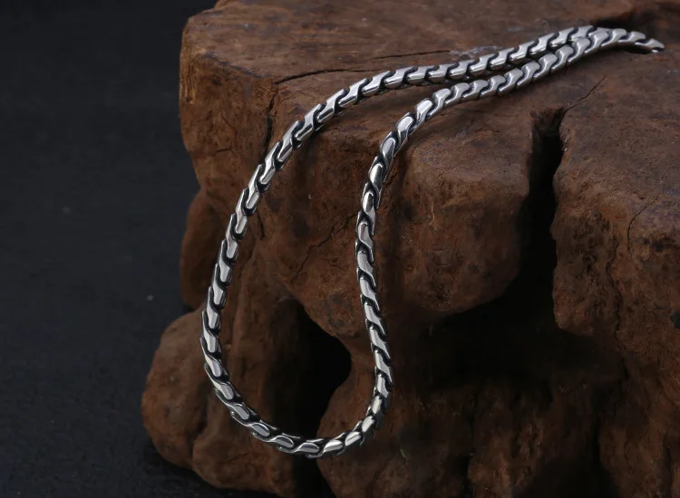 FNJ ожерелье из змеиной цепочки 925 серебро 3 мм 50 см до 70 см тонкий S925 серебро женские мужские ожерелья для изготовления ювелирных изделий крест лотоса