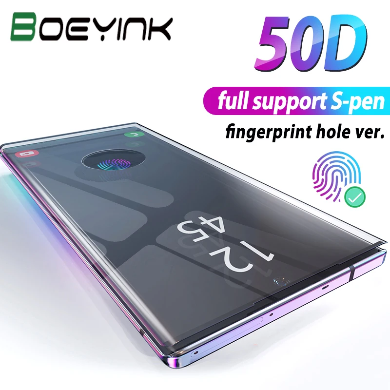 50D закаленное стекло для samsung Galaxy Note 10 Pro 5G S10 стекло Полный Клей протектор экрана для samsung Galaxy Note 8 9 10 Plus 5G