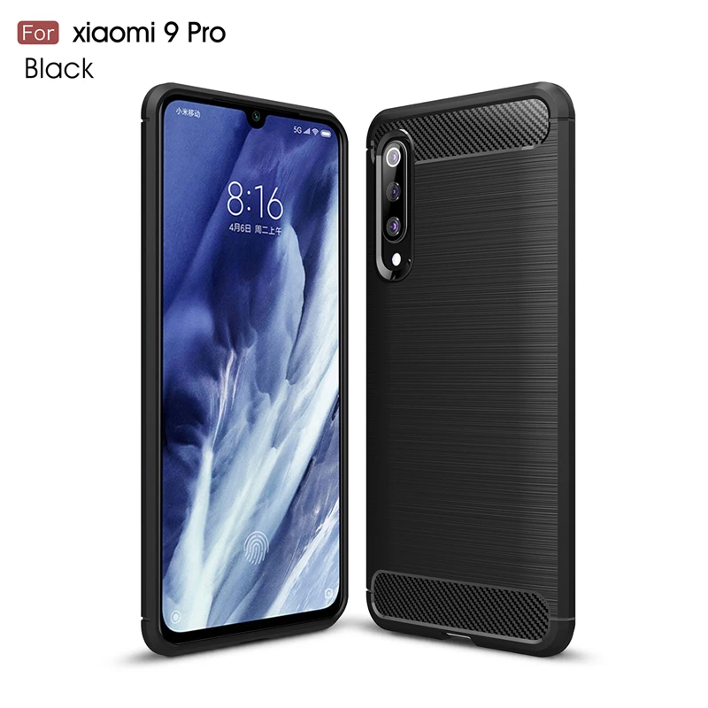 Чехол для Xiaomi Mi 9 Pro мягкий силиконовый чехол из ТПУ и углеродного волокна