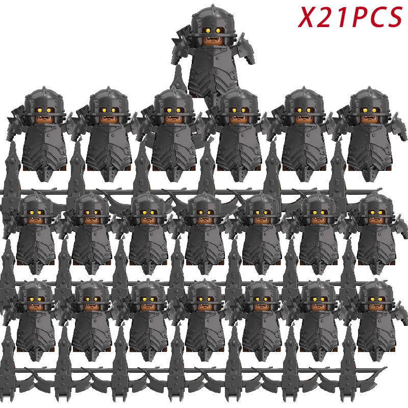 Medieval Fantasy Dwarf Warrior Leader Building Blocks Set