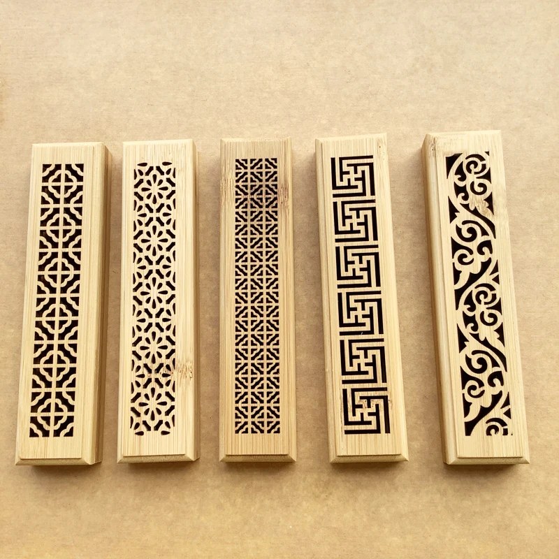 

Natural Chinese Bamboo Mini Incense Burner Hand Carving Hollow for Incense stick Car Travel Incense Burner Free Shipping