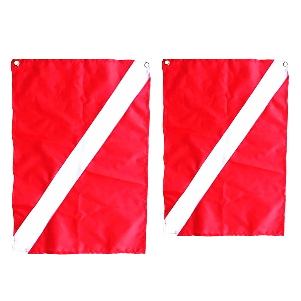 2 Pieces Scuba Diving Diver Down Flag Safety Signal Marker Banner Boat Flag 