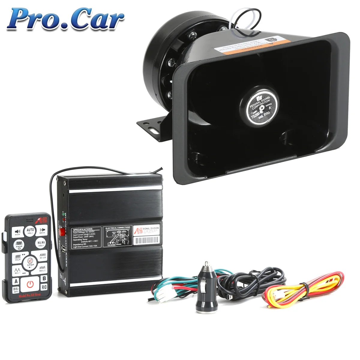 サイレンアンプセット Amazon.co.jp: 汎用 大音量 車載用 拡声器 サイレン 防水