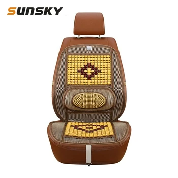 

Car Seat Covers Summer Cool Wooden Beads Single Piece Ventilation Breathable Cool Pad Car Cushion Supplies