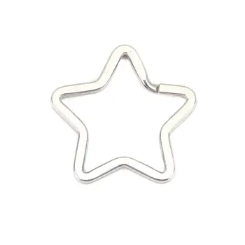 

10 PCs New 304 Stainless Steel Keychain & Keyring Flower Heart Bear Star Oval Shape Keyrings Jewelry Women Men Gifts
