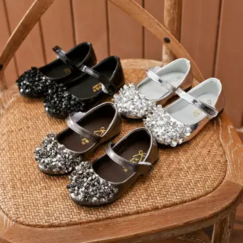 

Kids Girls Shoes Rhinestone Leather Shoes School Girls Dress Sneakers Spring Autumn Wedding Party Dress Shoe For Girls