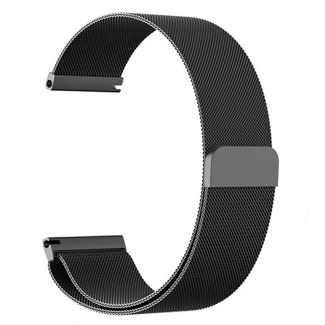 Samsung Gear S3 Frontier/Classic 22mm/S2 20mm Band Strap Galaxy Watch 46mm 42mm Stainless Steel Loop Milanese Belt Accessories - Цвет ремешка: Черный