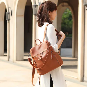

Litchi Pattern Shoulder Bag Woman new Fashionable Multi-functional Waterproof Backpack Business Travel Bag