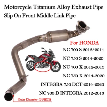 Slip On Motorcycle Exhaust Modified Titanium Alloy Escape Tube For Honda NC700 NC750 X S D INTEGRA750 DCT Front Middle Link Pipe