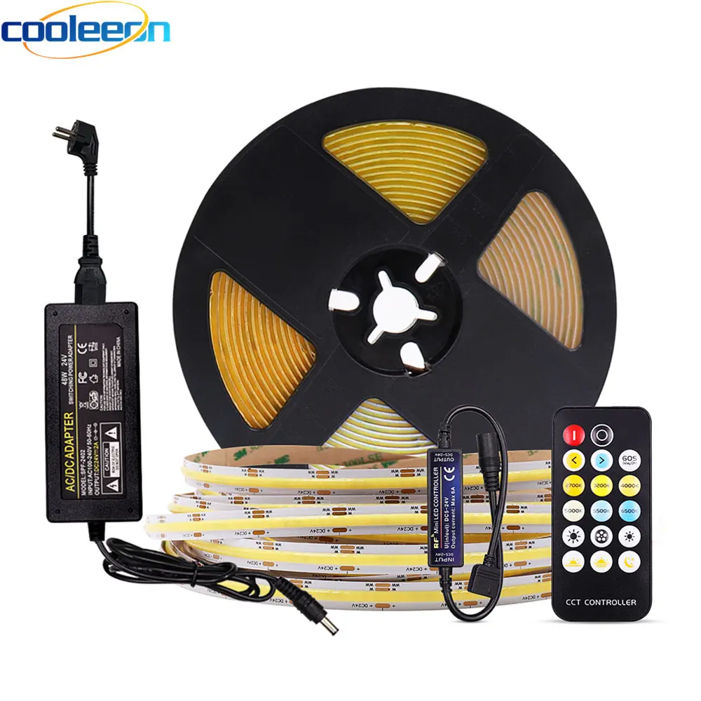 RA90 CCT LED COB Strip Light Kit with RF 17 Keys Controller 2700 6500K ...