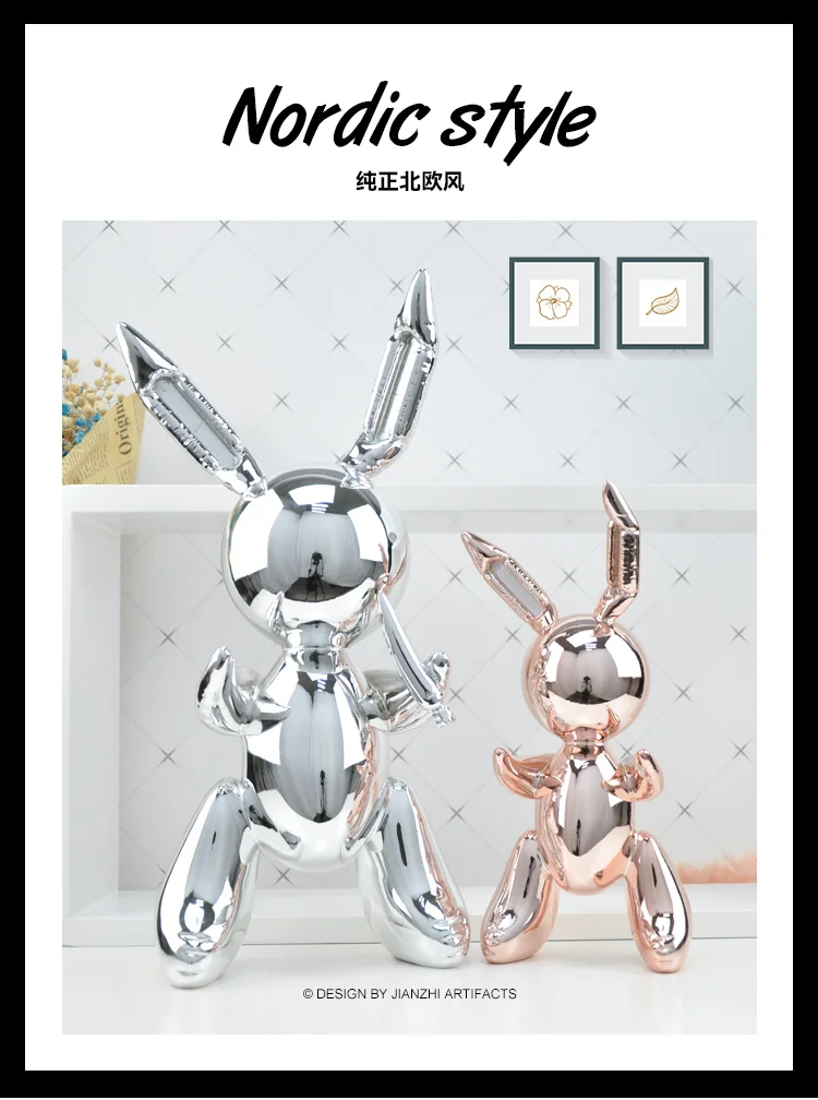 balloon rabbit sculpture home decoration art and craft garden decoration creative statue