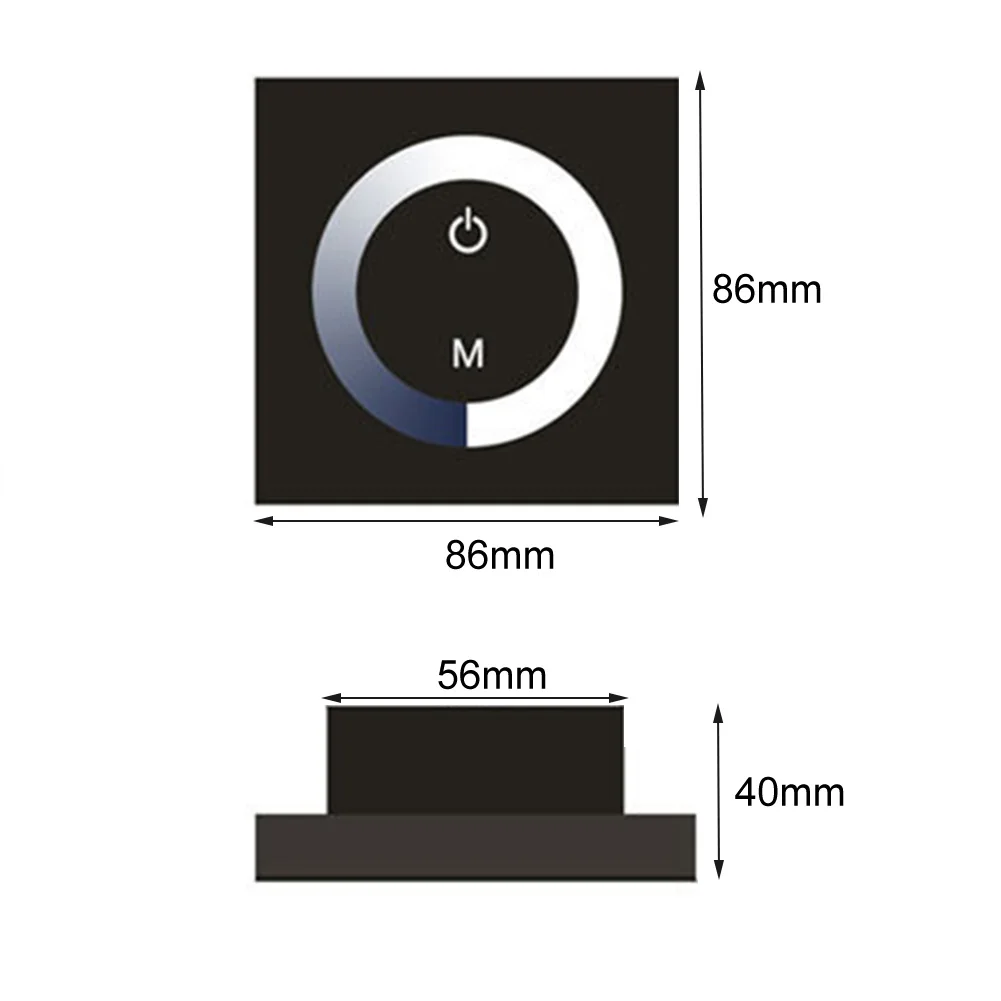 DC 12V-24V LED Light Easy Install Practical Glass Stable Dimmer Sensitive Wall Mounted Touch Panel Manual Adjustable Universal