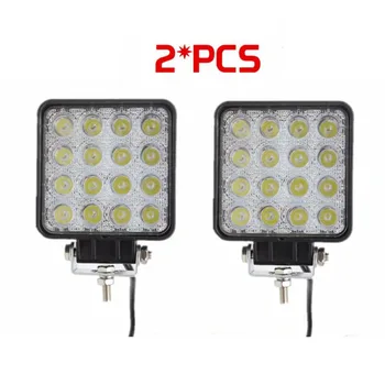 

2pcs Car Truck LED Work Light 12V 24V Square Lamp Spotlight Car Headlight Offroad Truck 16-LED Work Light 6000K