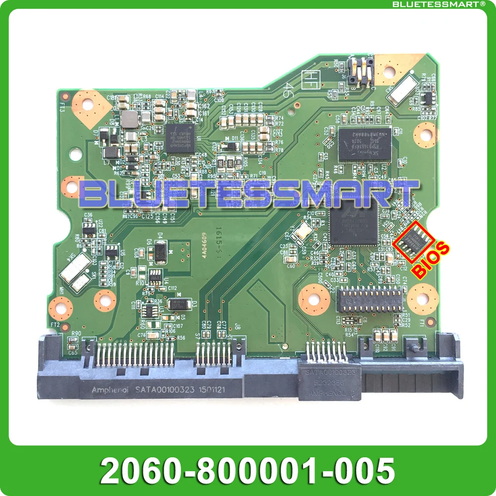Controlador de Placa Pcb Hdd 2060800001008 Reparo de Disco Rígido wd 3.5 Sata 800001-004 Wd60efrx Wd60purx