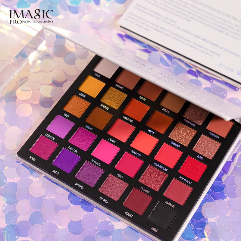 IMAGIC 30 Colors Eye Shadow Pearlescent Glitter Pigment Makeup Long Lasting Waterproof Smoky Eyeshadow Palette Official Product