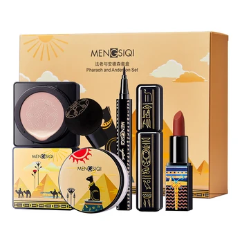 

6Pcs Makeup Set Long Lasting Waterproof Air Cushion Face Foundation Makeup Powders Eyeliner Mascara Lipstick Set Makeup Tools