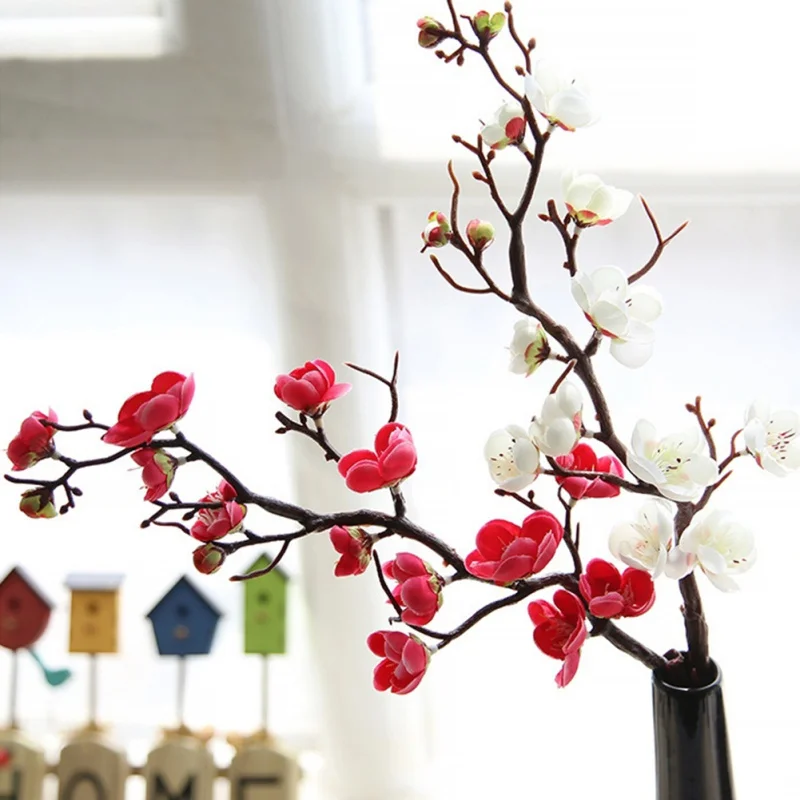 1 шт. искусственные шелковые цветы сакуры, ветви деревьев, домашний стол, украшение для гостиной, свадьбы