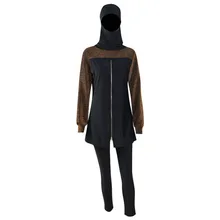 Скромный Мусульманский купальник для женщин, Буркини, полное покрытие, исламский арабский купальник с длинными рукавами, хиджаб, купальный костюм, одежда для серфинга, спортивная одежда для плавания