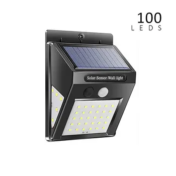 

100leds Wireless Solar Powered LED Fence Light Waterproof PIR Motion Sensor Outdoor Fence Garden Light Pathway Solar Wall Light