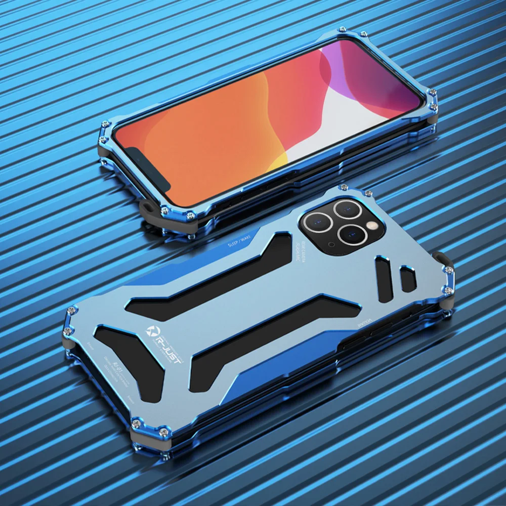 R-just металлический бронированный чехол Gundam для iPhone12 11Pro 6S 7 8PLus XR XS 360 Защита Galaxy S20 S9